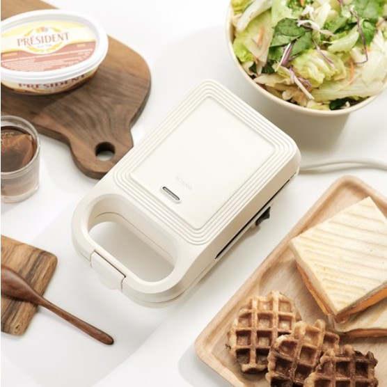 [보만] 2in1 간식메이커 아이보리 (샌드위치+와플 플레이트)