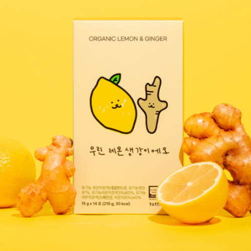 뚜띠프루티 우린 레몬생강이에오 100% 착즙 유기농 레몬생강즙 1박스 15g 14포